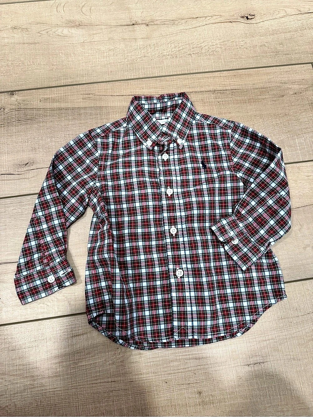 Ralph Lauren Infant Plaid Cotton Long-Sleeve Button-Down Shirt